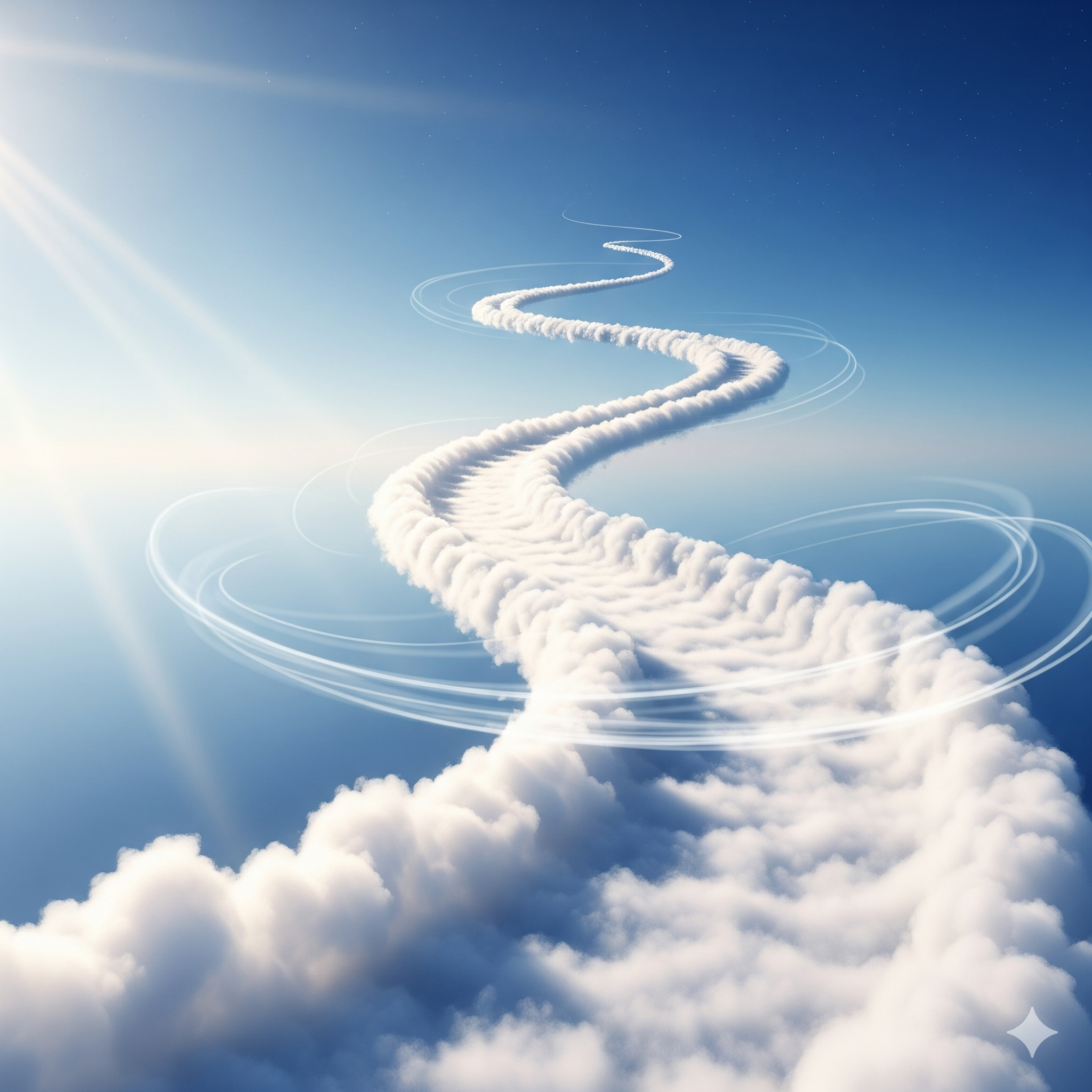 Logo for the Sky Path scent collection, featuring a stone path ascending into the clouds.